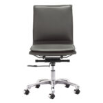 39.4-Inch Gray Faux Leather Adjustable Swivel Executive Office Chair 9 39.4-Inch Gray Faux Leather Adjustable Swivel Executive Office Chair