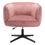 30 Inch Pink and Black Velvet Swivel Barrel Chair 9 30 Inch Pink and Black Velvet Swivel Barrel Chair
