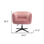 30 Inch Pink and Black Velvet Swivel Barrel Chair 16 30 Inch Pink and Black Velvet Swivel Barrel Chair