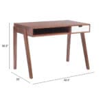 46 Inch Brown Solid Wood Writing Desk with Storage Drawer 14 46 Inch Brown Solid Wood Writing Desk with Storage Drawer