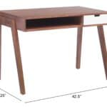 46 Inch Brown Solid Wood Writing Desk with Storage Drawer 10 46 Inch Brown Solid Wood Writing Desk with Storage Drawer