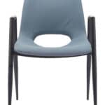 Mid-Century Modern Faux Leather Dining Chair with Armrests, Gray (Set of 2)