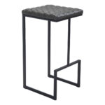 30 Inch Gray and Black Steel Backless Bar Stool