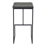 30 Inch Gray and Black Steel Backless Bar Stool