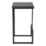 30 Inch Gray and Black Steel Backless Bar Stool