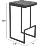 30 Inch Gray and Black Steel Backless Bar Stool