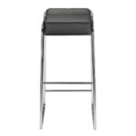32 Inch Black and Silver Backless Bar Stools Set of 2