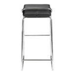 32 Inch Black and Silver Backless Bar Stools Set of 2