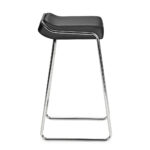 32 Inch Black and Silver Backless Bar Stools Set of 2