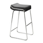 32 Inch Black and Silver Backless Bar Stools Set of 2