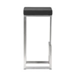 30 Inch Black and Silver Backless Bar Stools (Set of 2)