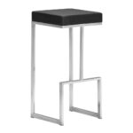 30 Inch Black and Silver Backless Bar Stools (Set of 2)