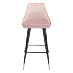 30 Inch Pink and Black Velvet Bar Stool With Footrest