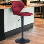24-Inch Red and Black Swivel Counter Height Bar Stool