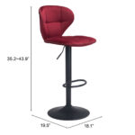 24-Inch Red and Black Swivel Counter Height Bar Stool