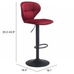 24-Inch Red and Black Swivel Counter Height Bar Stool