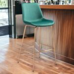 31 Inch Green and Copper Steel Low Back Bar Stool