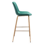 31 Inch Green and Copper Steel Low Back Bar Stool
