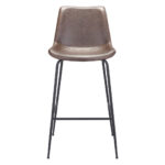 31 Inch Brown and Black Steel Bar Stool with Footrest