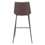 31 Inch Brown and Black Steel Bar Stool with Footrest