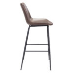 31 Inch Brown and Black Steel Bar Stool with Footrest