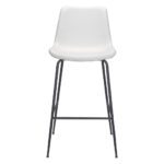 31-Inch White and Black Steel Low Back Bar Stool