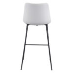 31-Inch White and Black Steel Low Back Bar Stool
