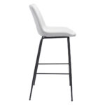 31-Inch White and Black Steel Low Back Bar Stool