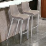 30 Inch Gray and Silver Steel Bar Stools (Set of 2)