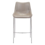 30 Inch Gray and Silver Steel Bar Stools (Set of 2)