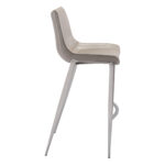 30 Inch Gray and Silver Steel Bar Stools (Set of 2)