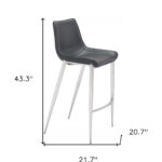 30 Inch Black and Silver Steel Bar Stools (Set of 2) 10 30 Inch Black and Silver Steel Bar Stools (Set of 2)