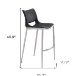 29 Inch Black and Silver Steel Bar Stools (Set of 2)