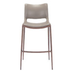 29-Inch Gray and Brown Steel Low Back Bar Stools (Set of 2)