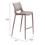 29-Inch Gray and Brown Steel Low Back Bar Stools (Set of 2)