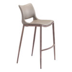 29-Inch Gray and Brown Steel Low Back Bar Stools (Set of 2)