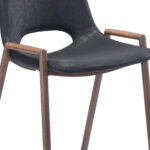 29 Inch Black and Brown Steel Bar Stools Set of 2
