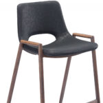29 Inch Black and Brown Steel Bar Stools Set of 2