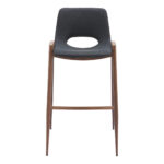 29 Inch Black and Brown Steel Bar Stools Set of 2