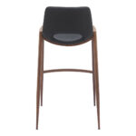 29 Inch Black and Brown Steel Bar Stools Set of 2