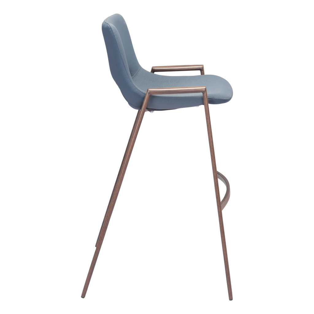 29 Inch Gray and Brown Steel Bar Stools (Set of 2) 3 29 Inch Gray and Brown Steel Bar Stools (Set of 2) - Image 3