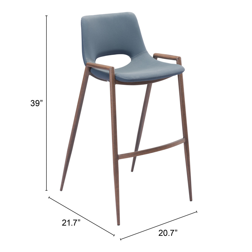 29 Inch Gray and Brown Steel Bar Stools (Set of 2) 6 29 Inch Gray and Brown Steel Bar Stools (Set of 2) - Image 6