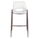 29 Inch White and Brown Steel Low Back Bar Stools (Set of 2)