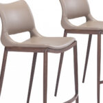Gray and Brown Steel Low Back Bar Stools (Set of 2) 10 Gray and Brown Steel Low Back Bar Stools (Set of 2)
