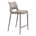Gray and Brown Steel Low Back Bar Stools (Set of 2) 14 Gray and Brown Steel Low Back Bar Stools (Set of 2)