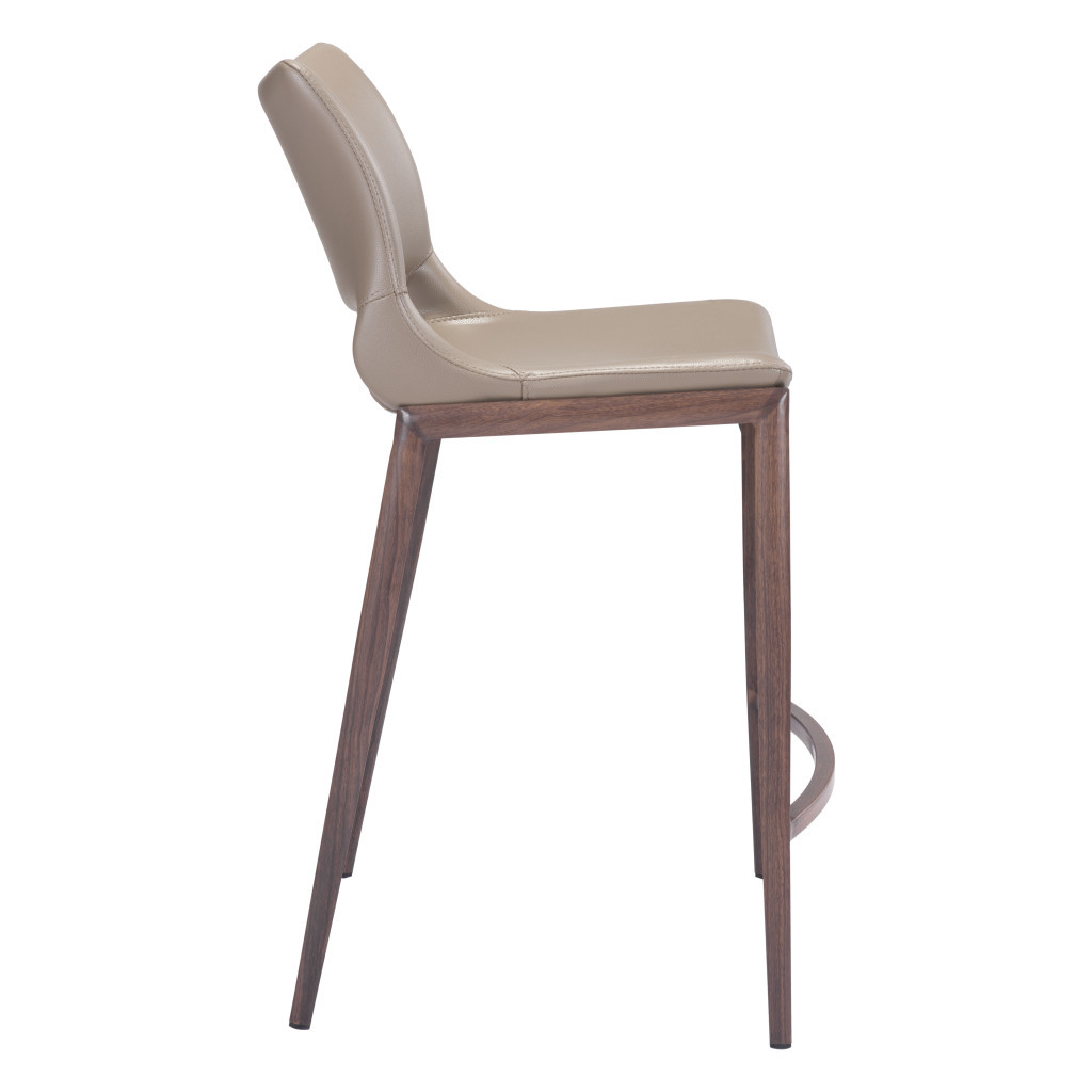 Gray and Brown Steel Low Back Bar Stools (Set of 2) 6 Gray and Brown Steel Low Back Bar Stools (Set of 2) - Image 6