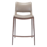 Gray and Brown Steel Low Back Bar Stools (Set of 2) 16 Gray and Brown Steel Low Back Bar Stools (Set of 2)