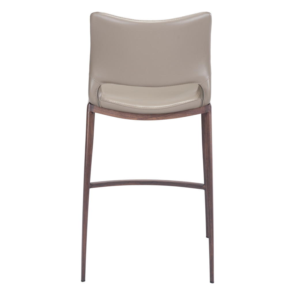 Gray and Brown Steel Low Back Bar Stools (Set of 2) 8 Gray and Brown Steel Low Back Bar Stools (Set of 2) - Image 8