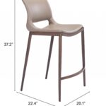 Gray and Brown Steel Low Back Bar Stools (Set of 2) 12 Gray and Brown Steel Low Back Bar Stools (Set of 2)