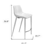 26 Inch White and Silver Steel Bar Stools (Set of 2) 13 26 Inch White and Silver Steel Bar Stools (Set of 2)